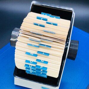 Vintage 80s BOSTITCH Alphabetical Rotary Index Card File System RFC355 Office